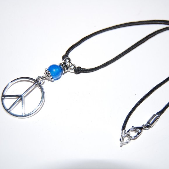 Peace Necklace,Peace Chocker Necklace,Peace Pendant,Choker Necklace - Picture 4 of 4